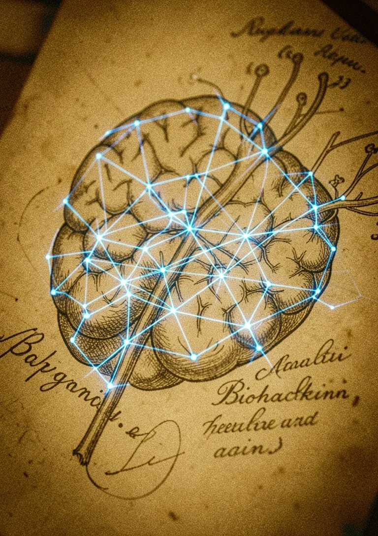 Anatomische Skizze mit neuronalen Netzwerken